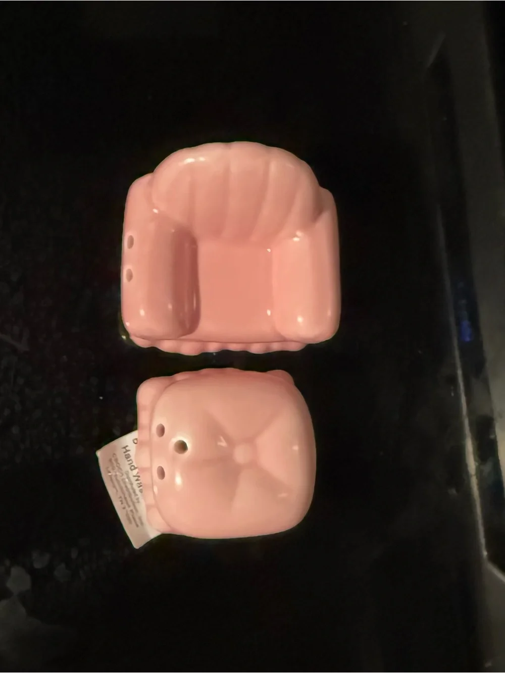 NWT chair and ottoman salt and pepper shakers